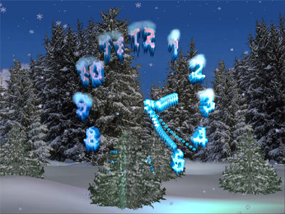 3D Christmas Clock Screensaver Screenshot